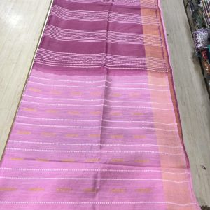 Lilac Handloom Linen Saree
