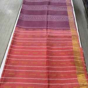 Coral Plum Festive Saree